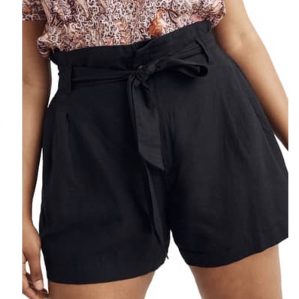 NWT Madewell Paperbag Linen Blend Shorts Size 14